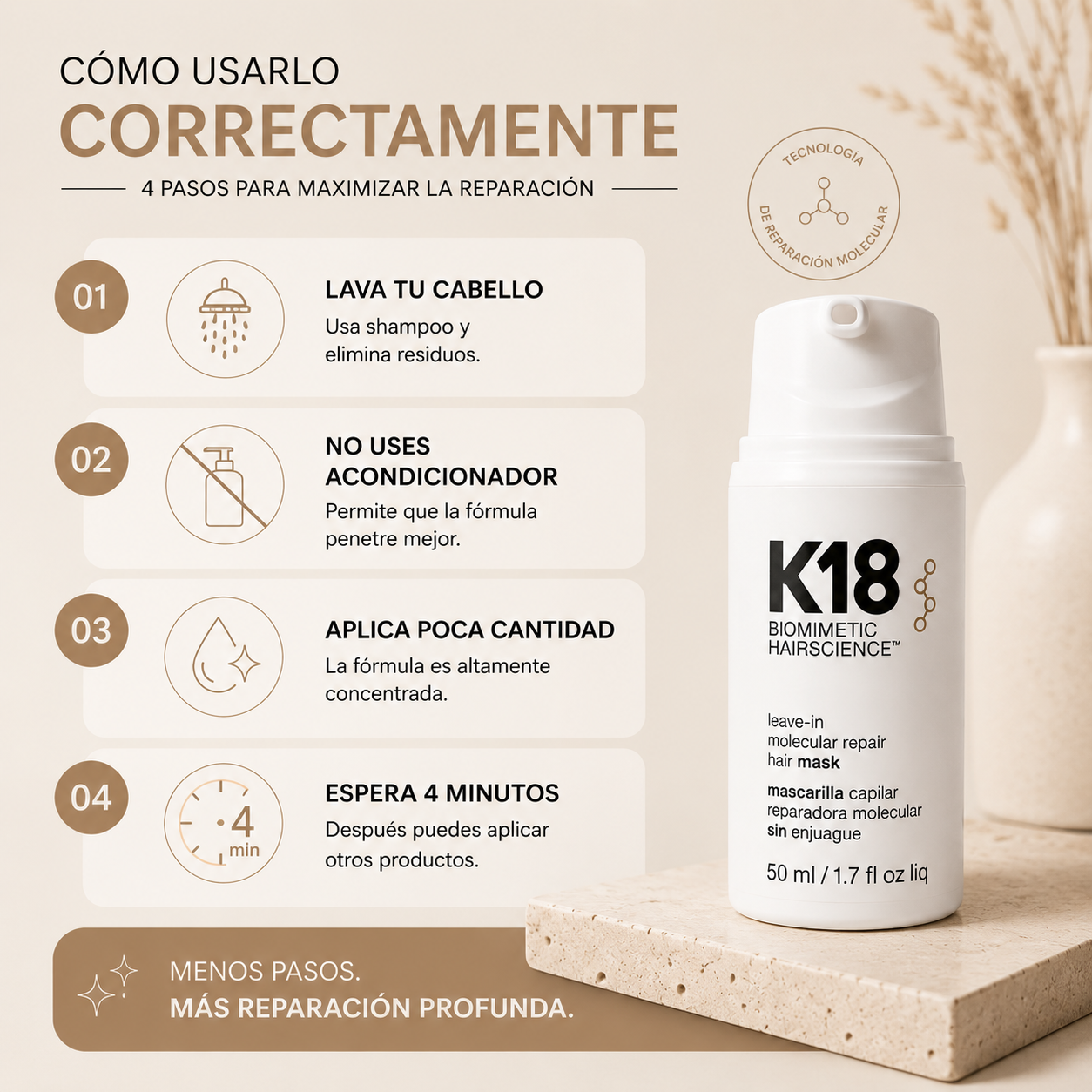 Mascarilla Capilar Reparadora con Péptidos Biomoleculares