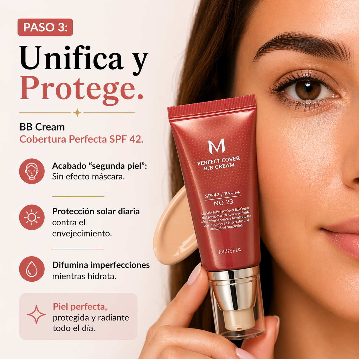 MIRAE™ Kit Tratamiento Completo — Corrector + BB Cream SPF 42 + Parches de Colágeno