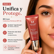 MIRAE™ Kit Tratamiento Completo — Corrector + BB Cream SPF 42 + Parches de Colágeno
