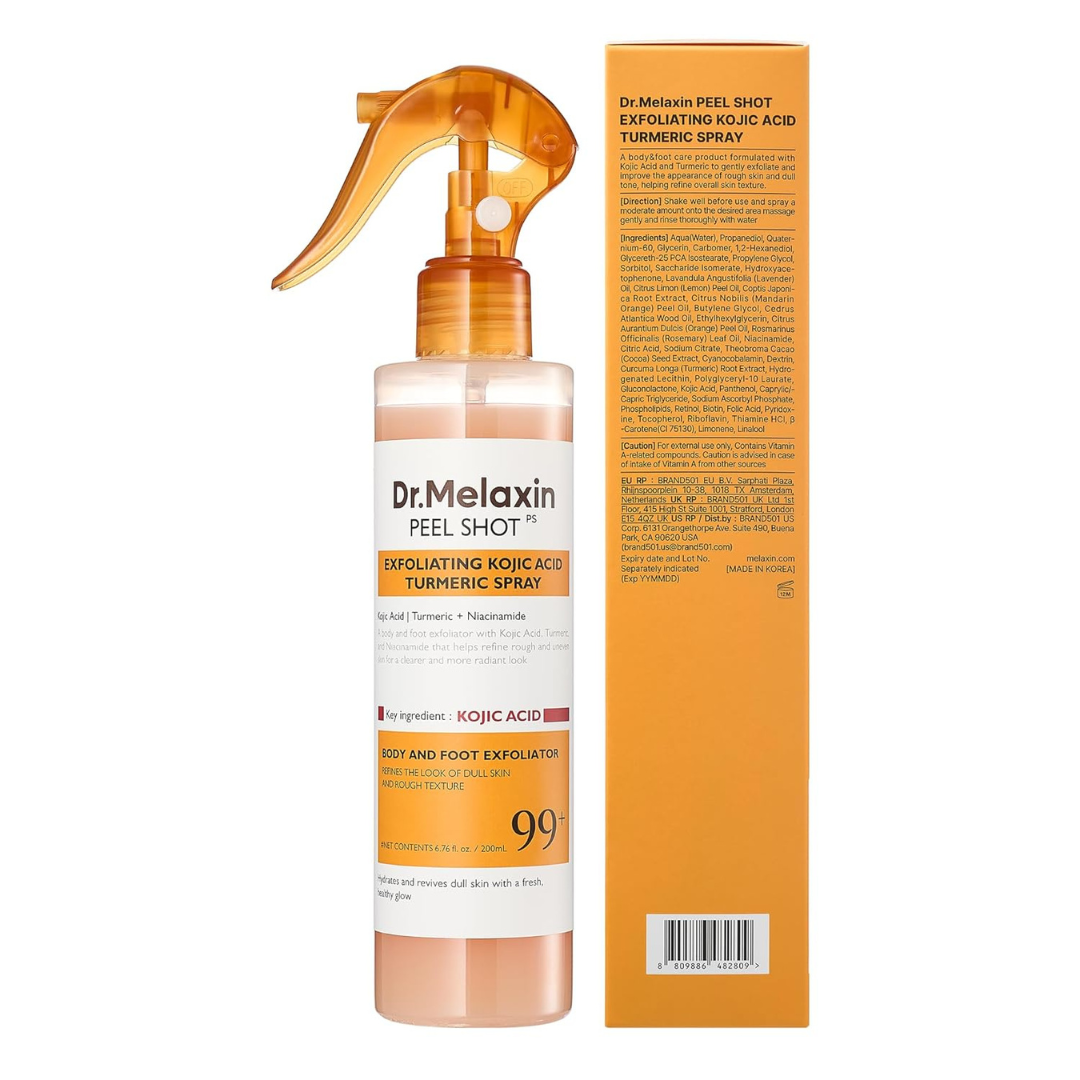 Spray Corporal Exfoliante Antimanchas con Ácido Kójico y Cúrcuma