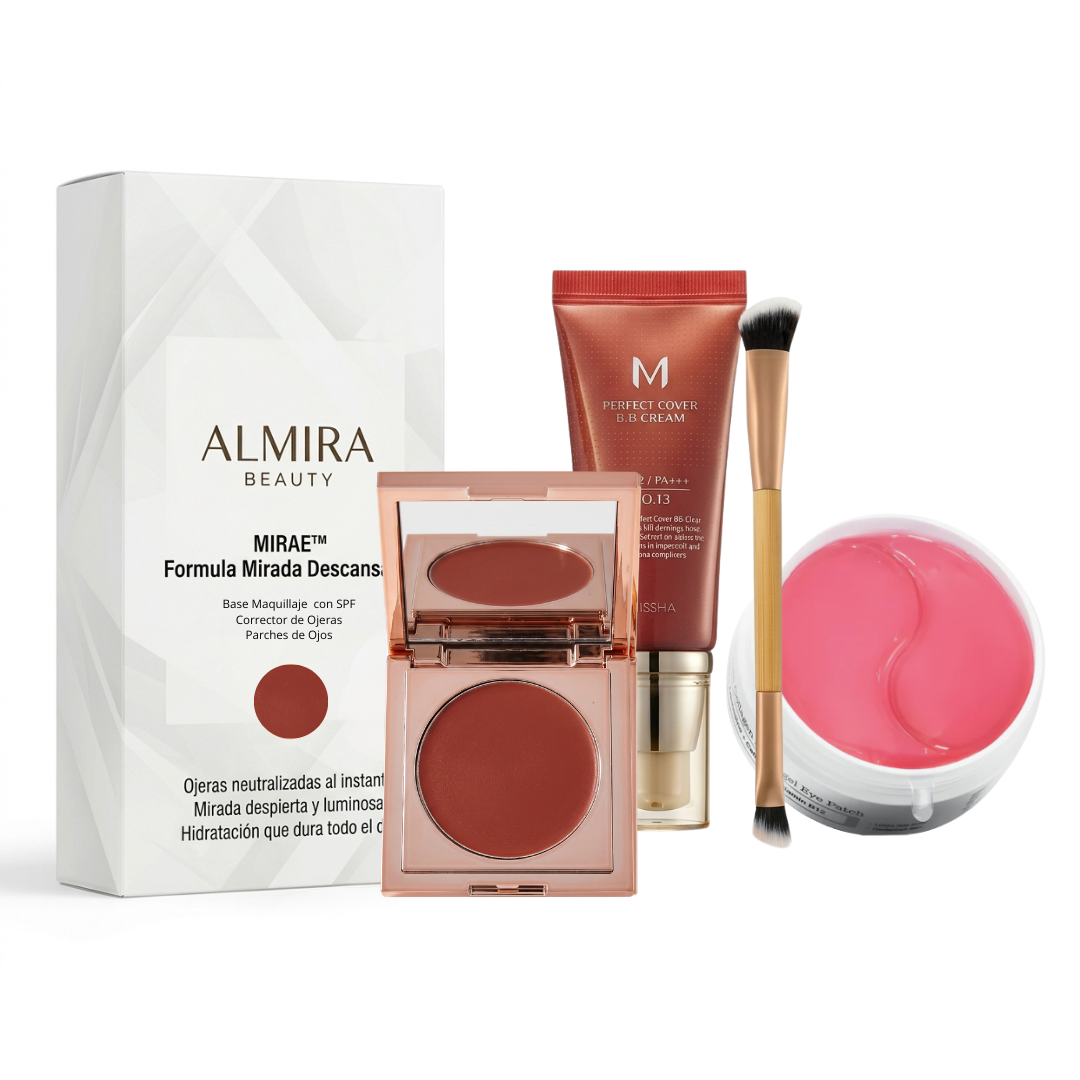 MIRAE™ Kit Tratamiento Completo — Corrector + BB Cream SPF 42 + Parches de Colágeno