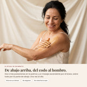 Cómo se aplica: un minuto de masaje de abajo arriba, del codo al hombro