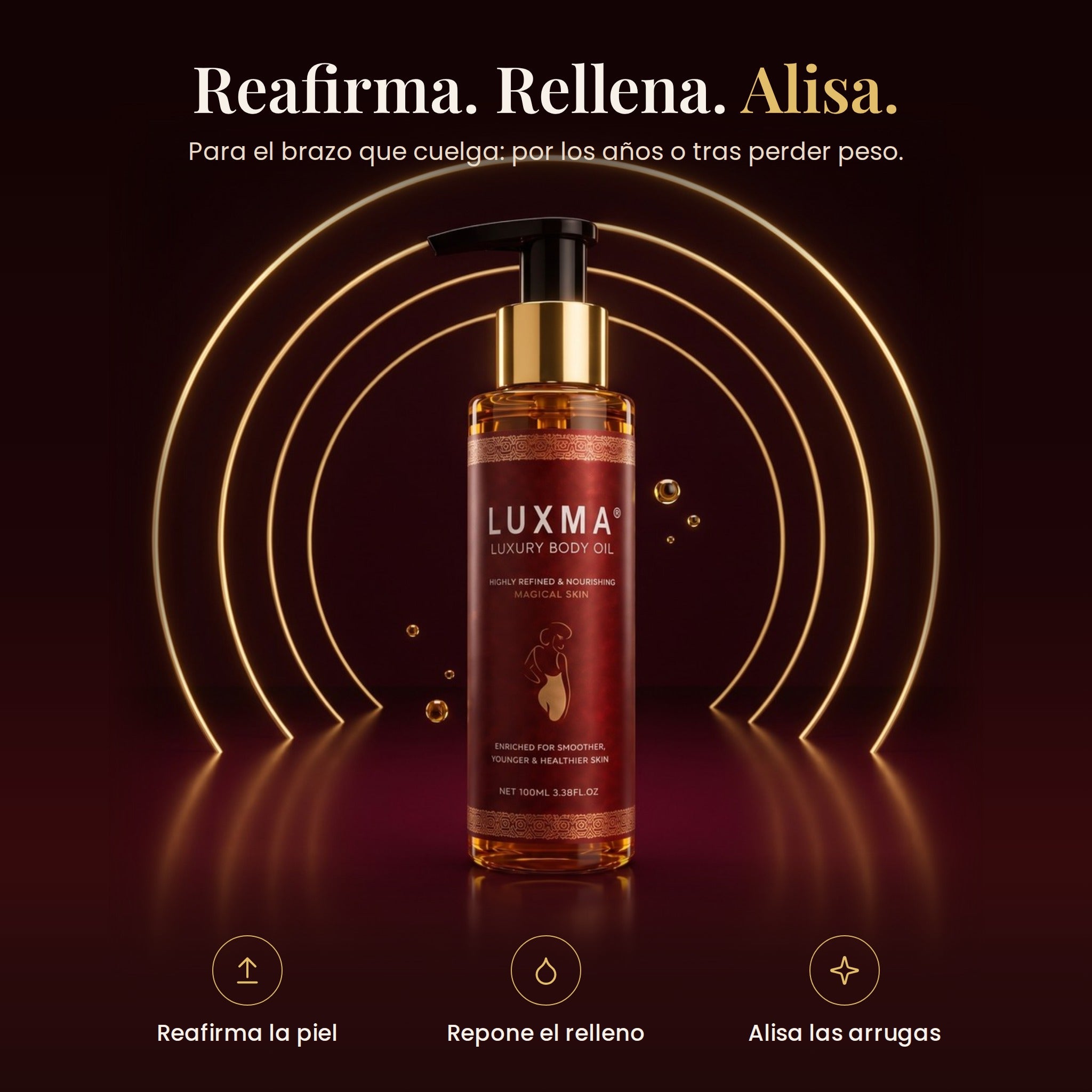 Reafirma, rellena y alisa: para el brazo que cuelga, por los años o tras perder peso