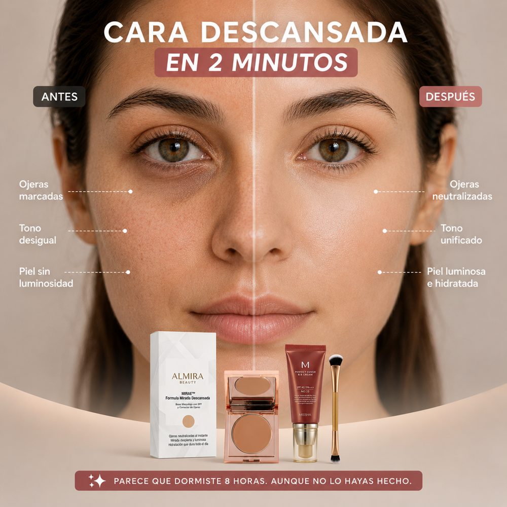 Antes y después: cara descansada en 2 minutos