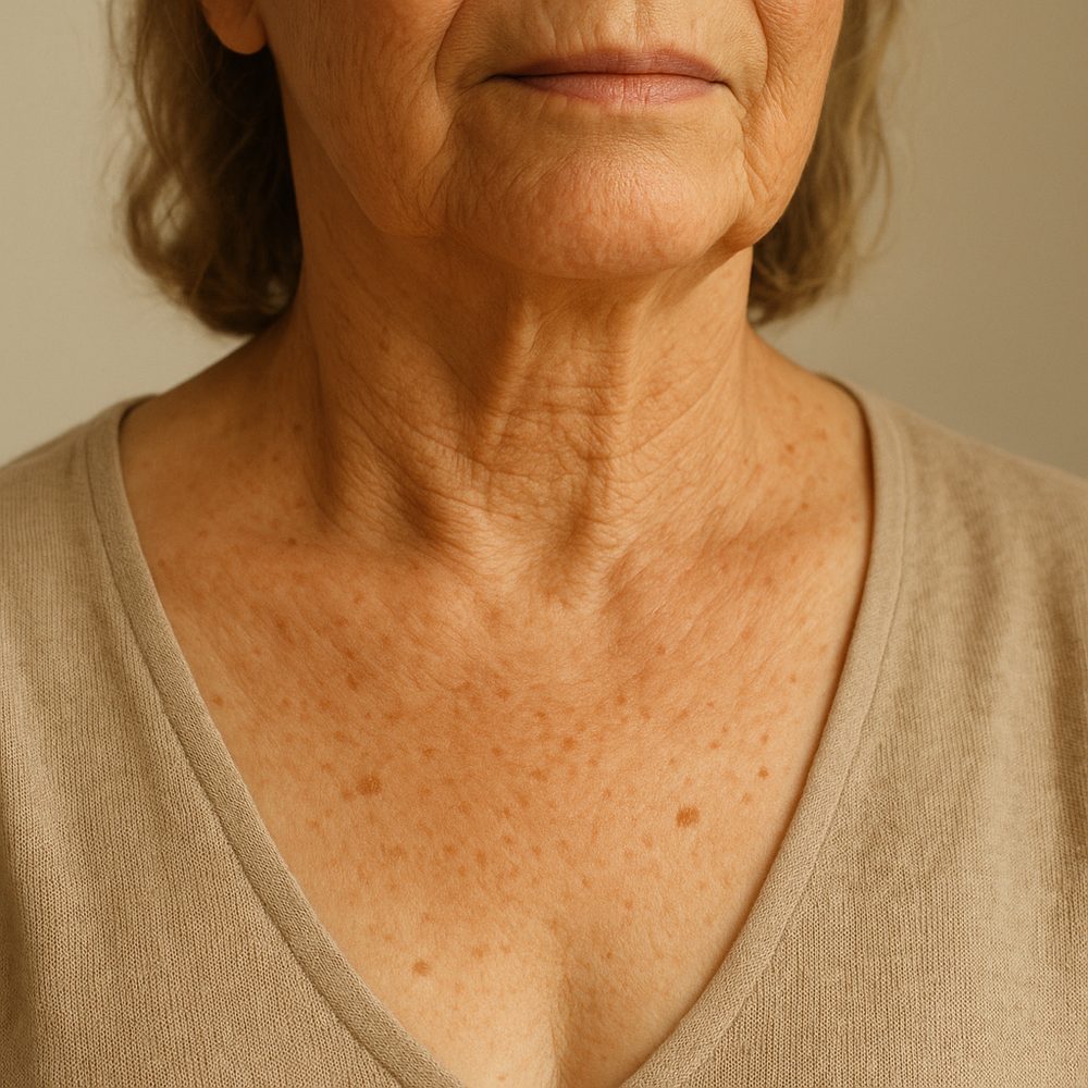 Piel real de escote y cuello, resultados de mujeres +50