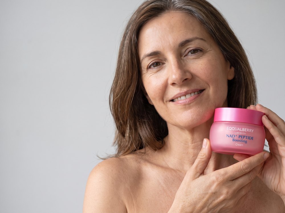 Mujer con la crema EQQUALBERRY