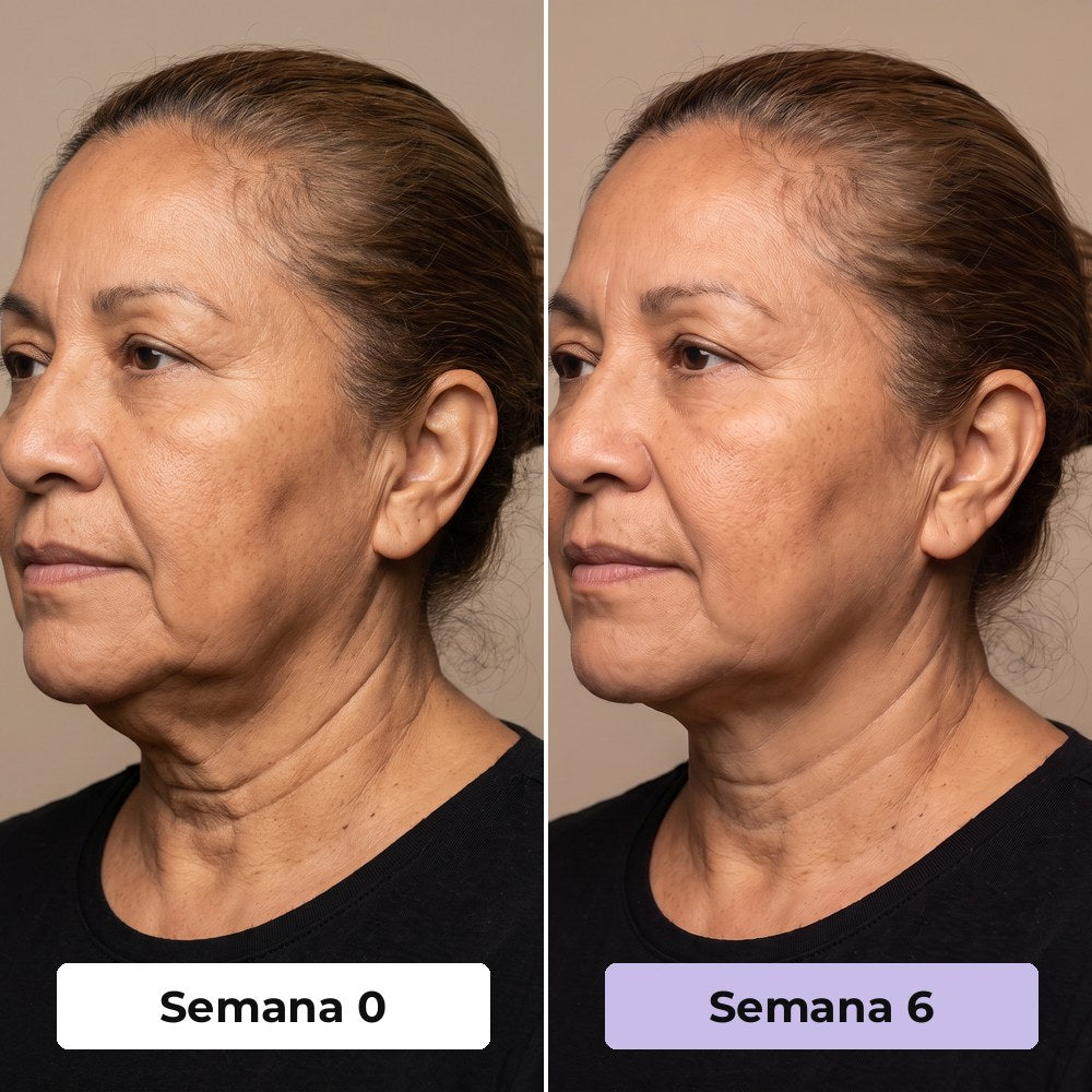 El contorno de la cara de perfil en la semana 0 y en la semana 6
