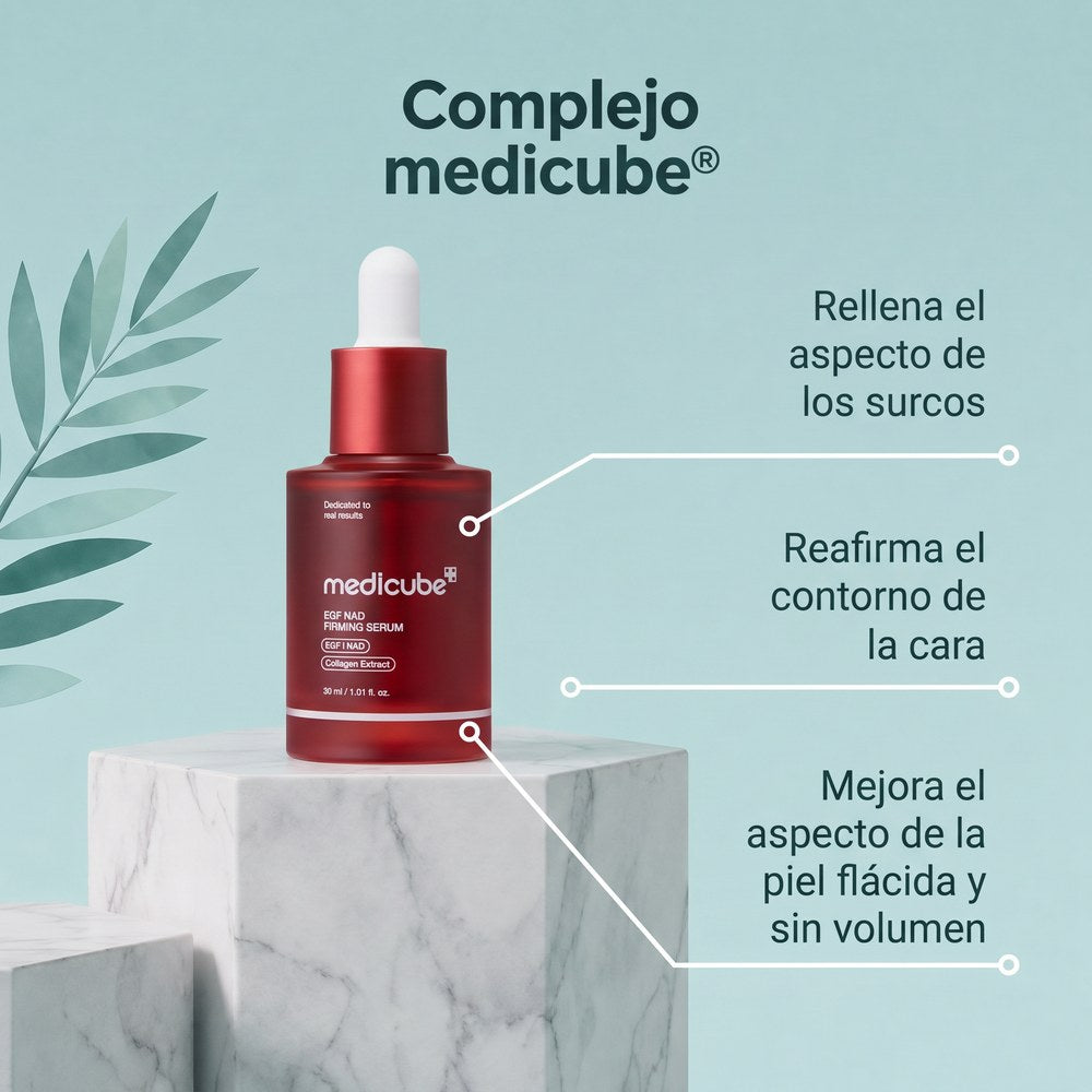 Complejo medicube: rellena el aspecto de los surcos, reafirma el contorno y mejora la piel flácida