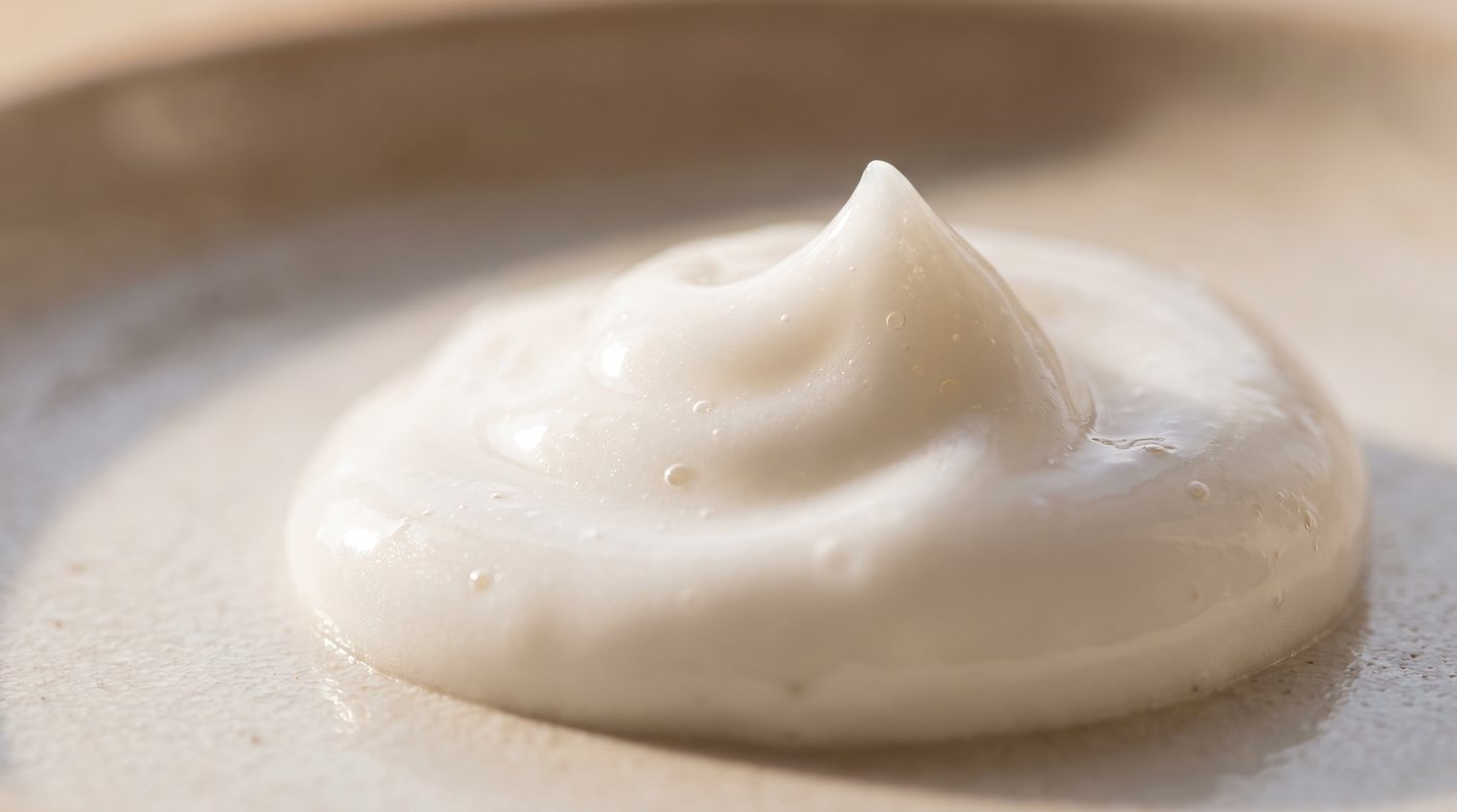 Primer plano de la textura de la crema