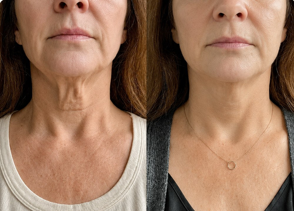 Comparativa del cuello antes y después