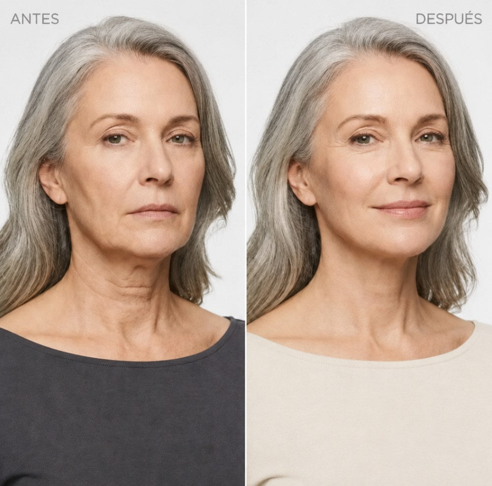 El cuello y el óvalo de la cara, antes y después