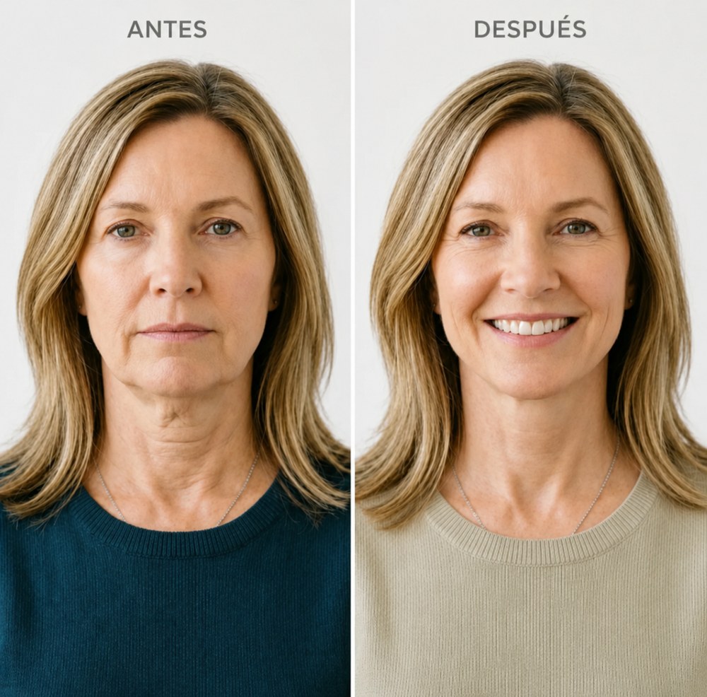 El rostro y el cuello, antes y después